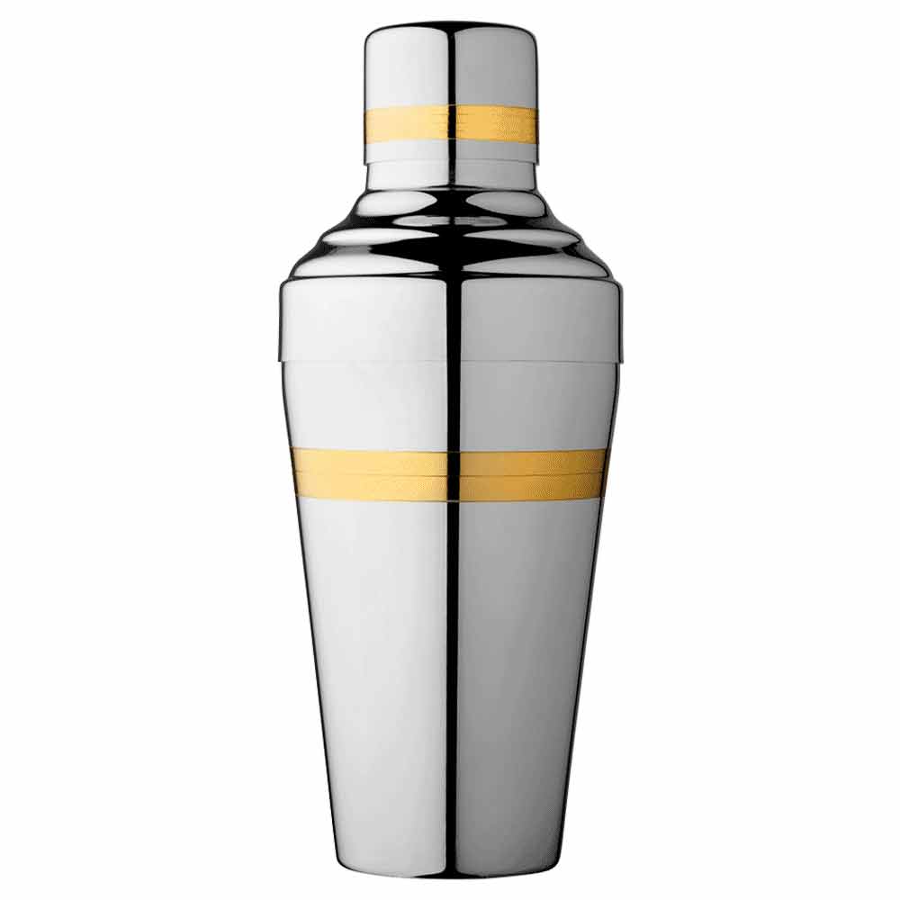 Japanese Yukiwa Baron Cocktail Shaker - Matt Steel with Gold