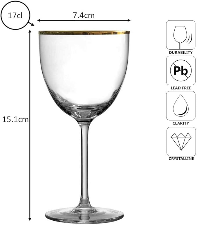 Gold Rim Nick & Nora Glass 17cl- Box 4