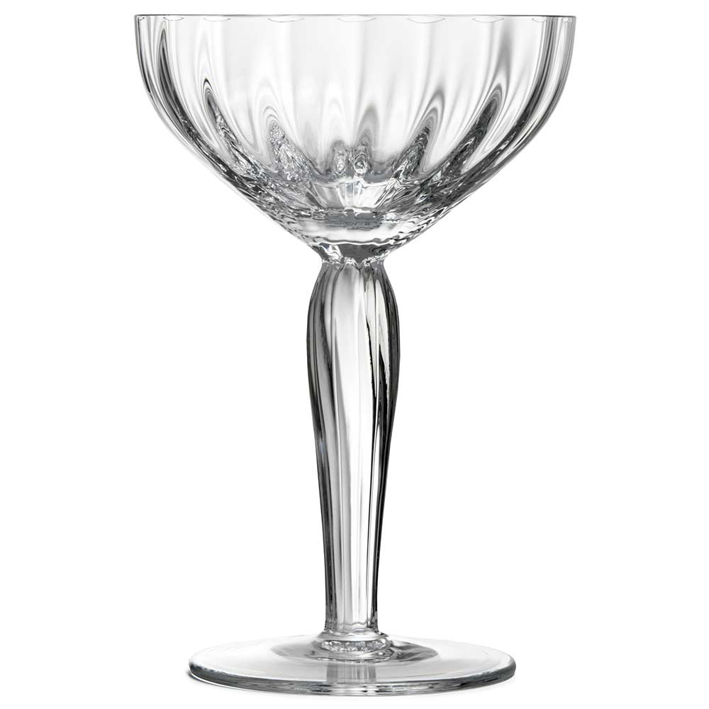 Truly Fluted Crystal Coupe Champagne Glass, Set of 4, 340ml, Clear