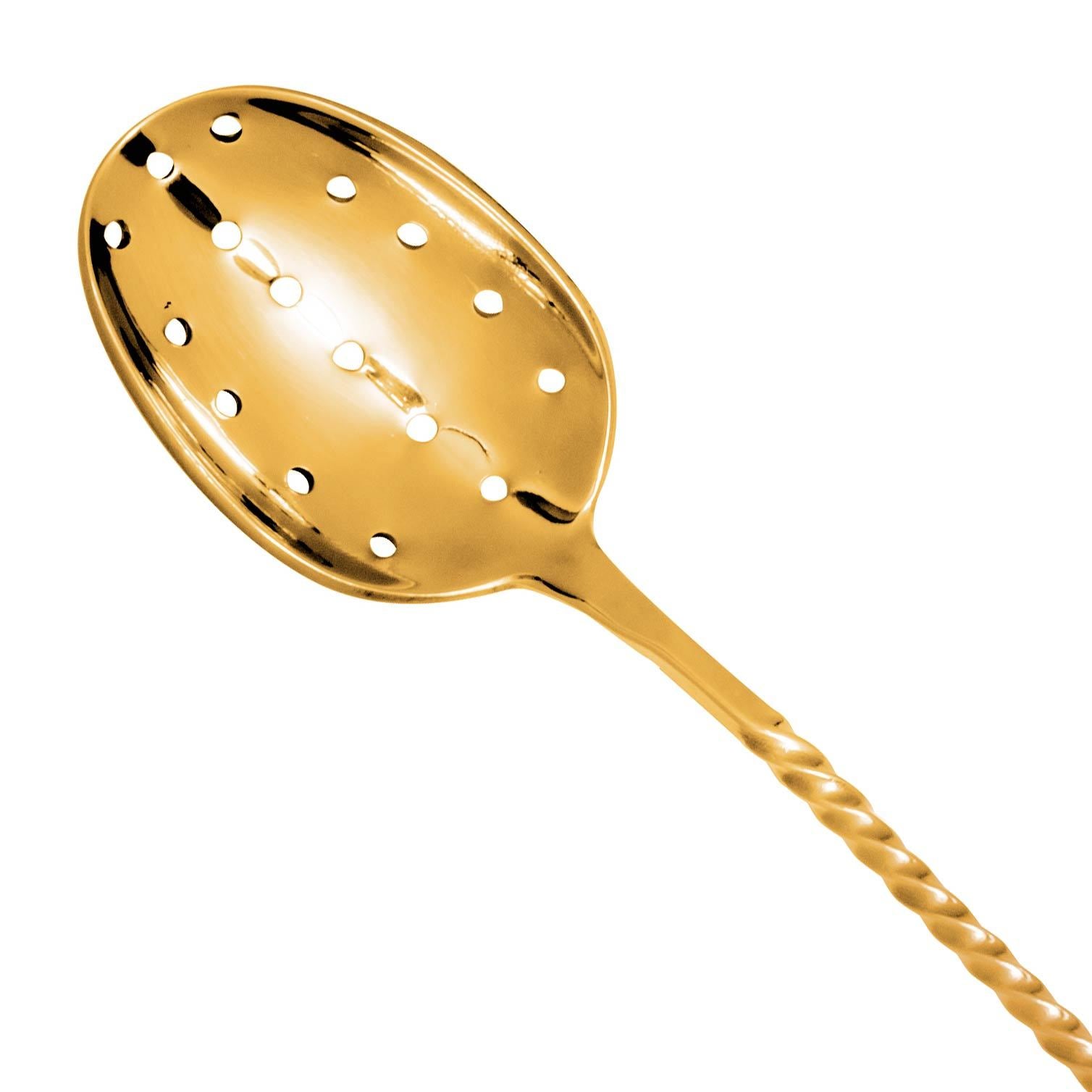 Biloxi Gold Strainer Bar Spoon 13.58 inch
