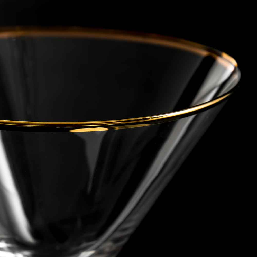 Verdot Gold Rim Martini Glass 21cl - Box 6