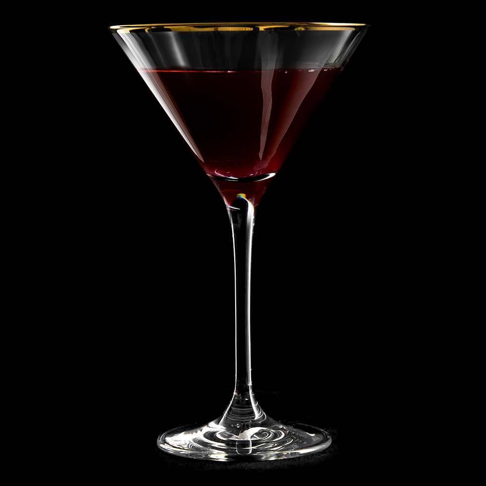 Verdot Gold Rim Martini Glass 21cl - Box 6