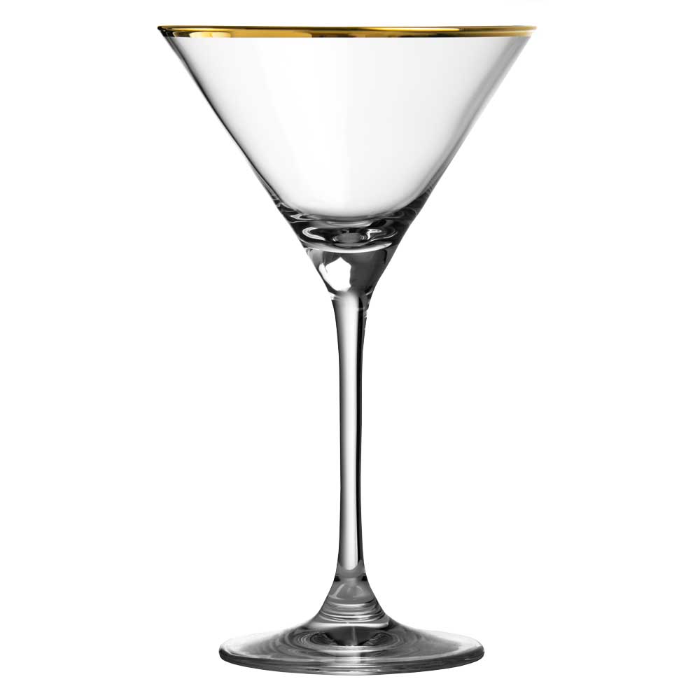 Verdot Gold Rim Martini Glass 21cl - Box 6