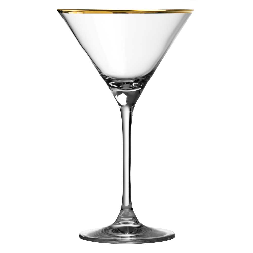 Urban Bar Gold Rim Nick & Nora Crystal Cocktail Glasses - Set of 4