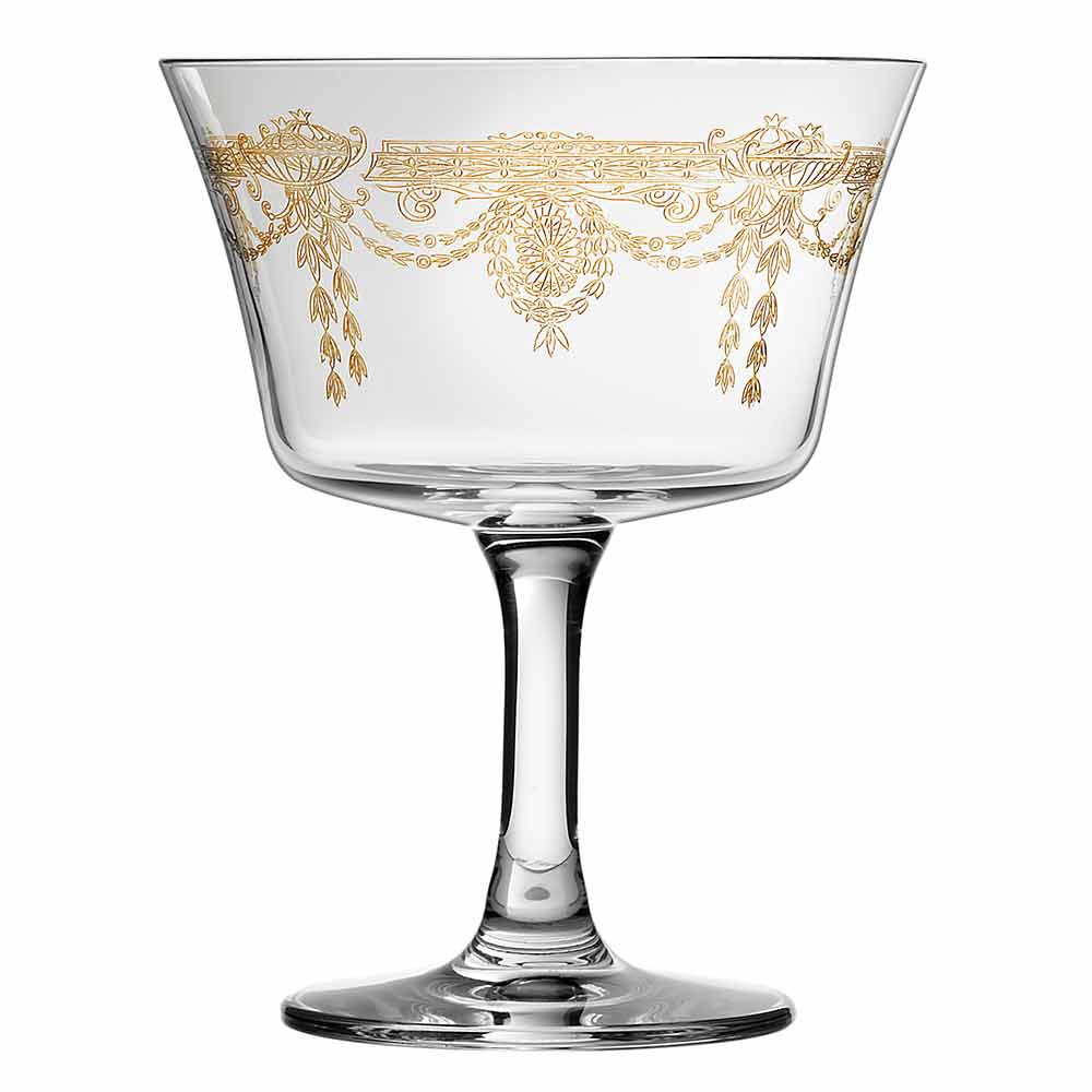 Retro Fizz 1890 Gold Cocktail Glass 6.75 fl oz