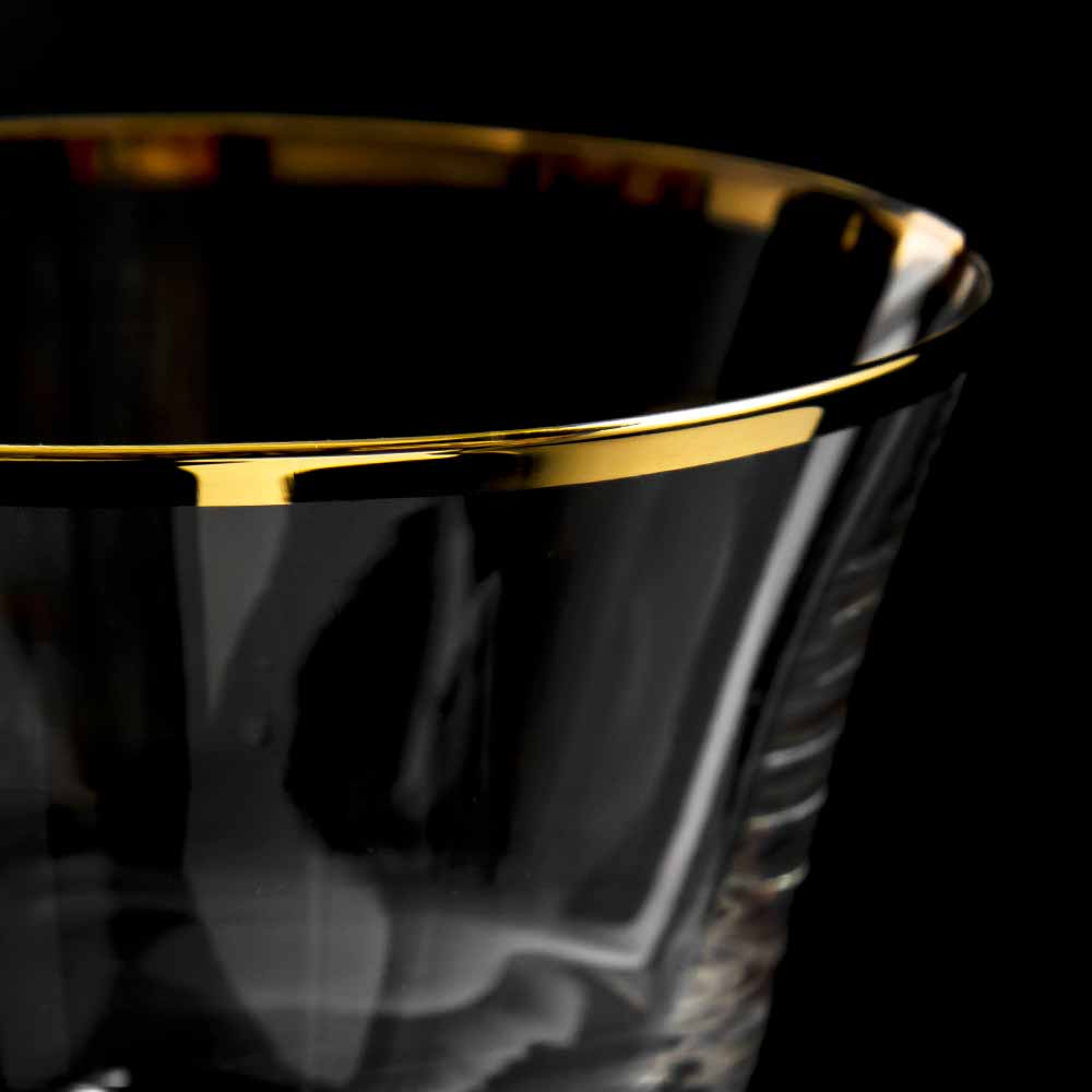 Retro Gold Rim Fizz Cocktail Glass 6.75 fl oz